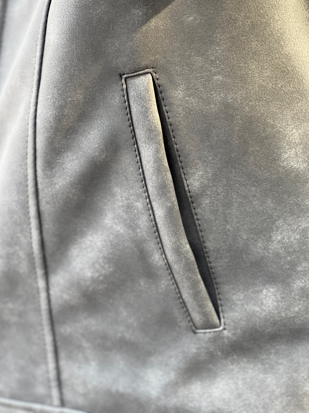 NETFLIX STYLE GREY IMPORTED LEATHER JACKET