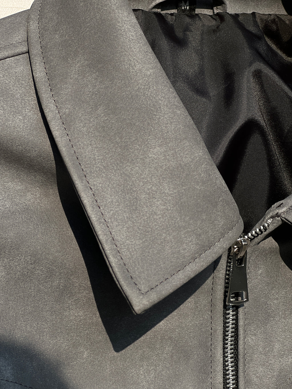 NETFLIX STYLE GREY IMPORTED LEATHER JACKET