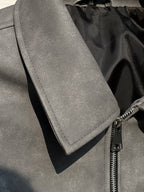 NETFLIX STYLE GREY IMPORTED LEATHER JACKET