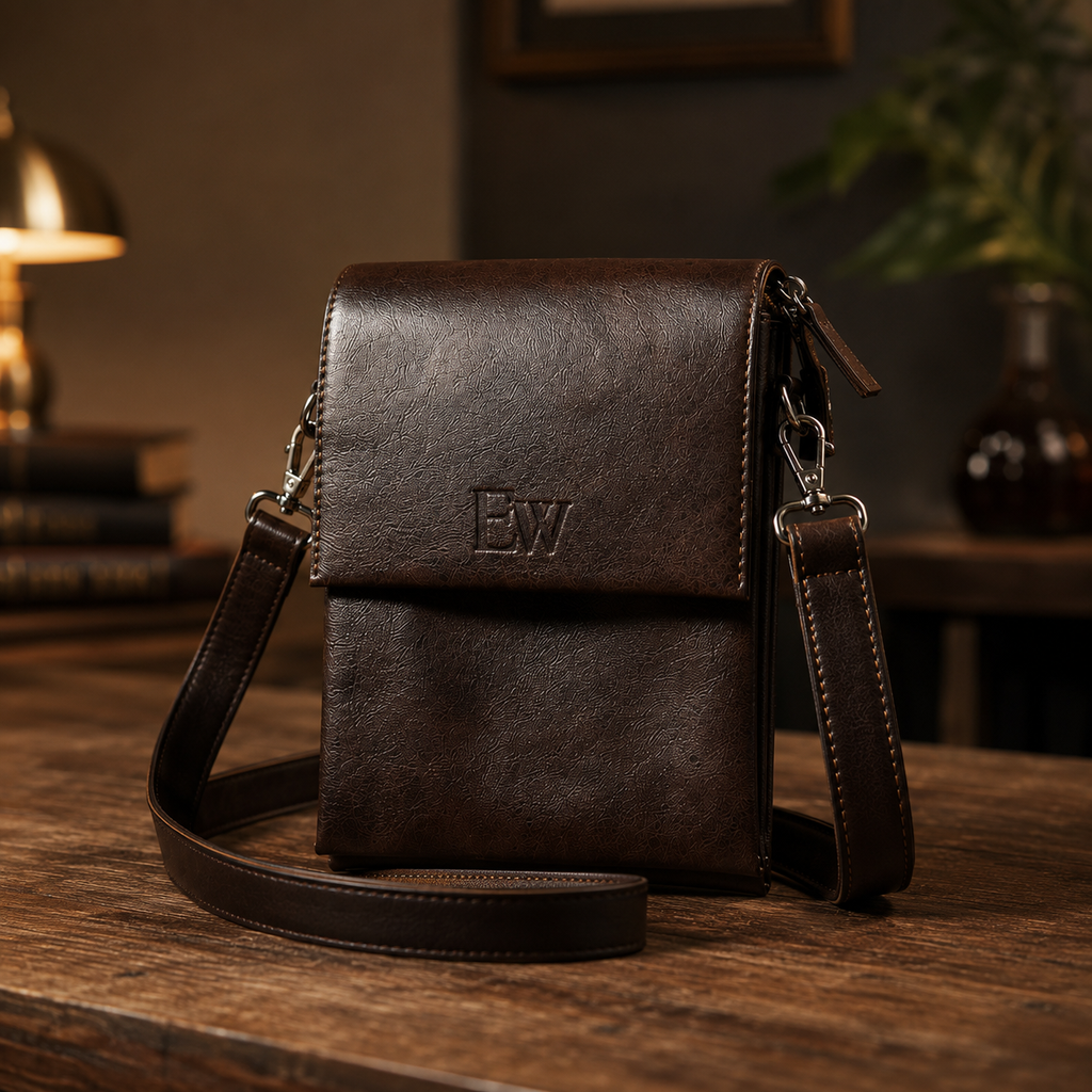 Premium Men's Leather Crossbody Messenger Bag | Vintage Shoulder Sling Travel Bag