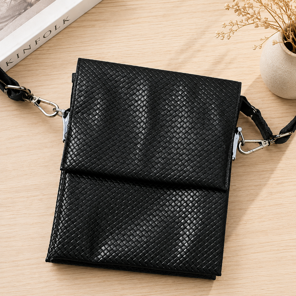 Premium Black Leather Crossbody Bag for Men | Luxury Messenger Shoulder Sling Bag