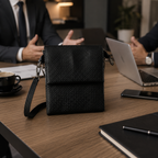Premium Black Leather Crossbody Bag for Men | Luxury Messenger Shoulder Sling Bag