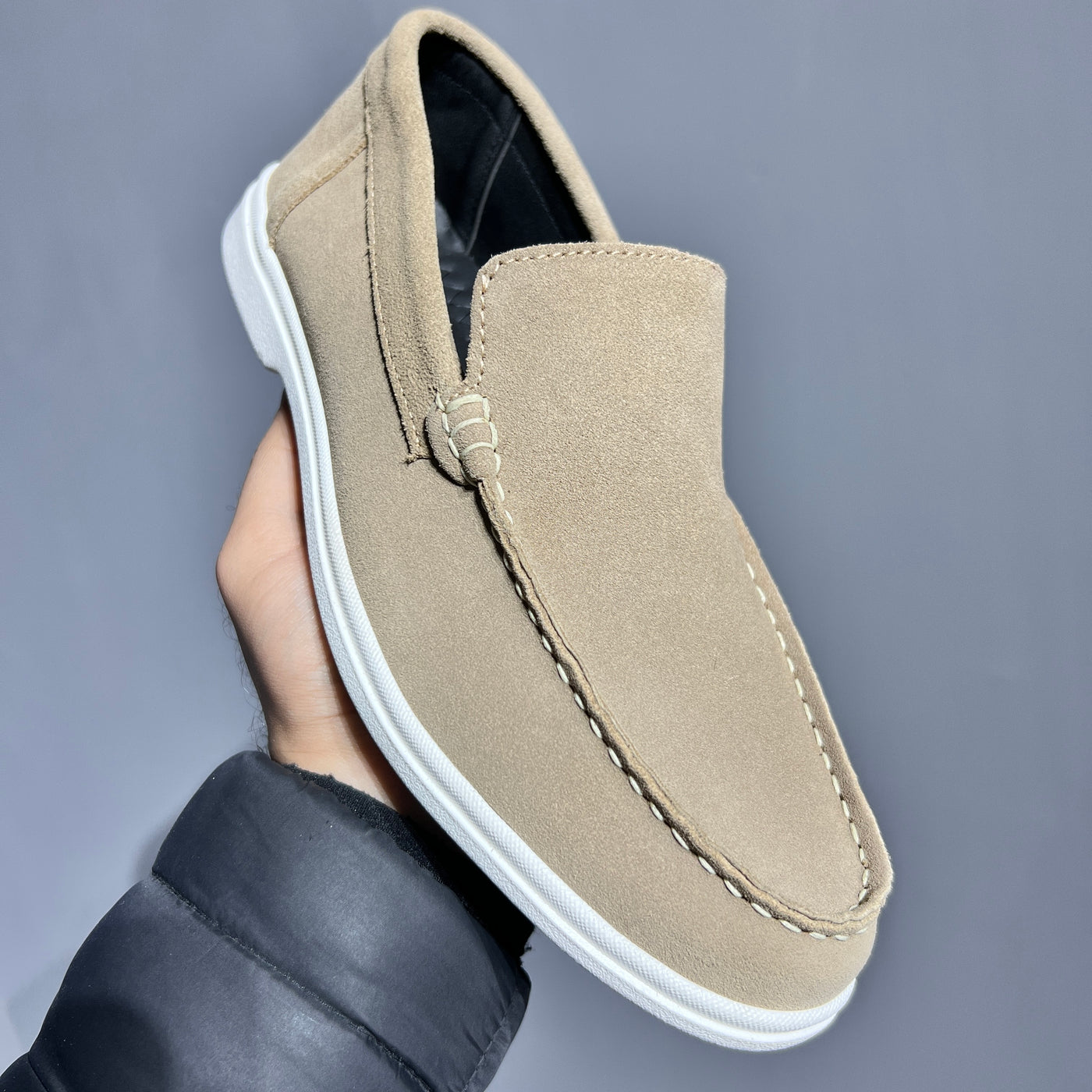 OLD MONEY SUEDE LEATHER LOAFERS SHOES - Brown Skin