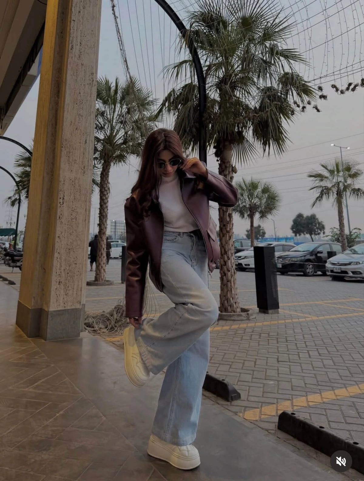 Burgundy Leather Jacket (For Women)