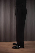 Men’s Black Bootcut Gurkha Pants – Formal Dress Trousers