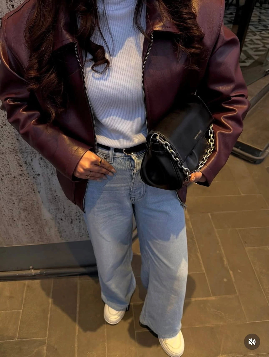 Unisex Burgundy Leather Bomber Jacket