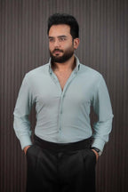 Long Collar Pinstripe Shirt Mint