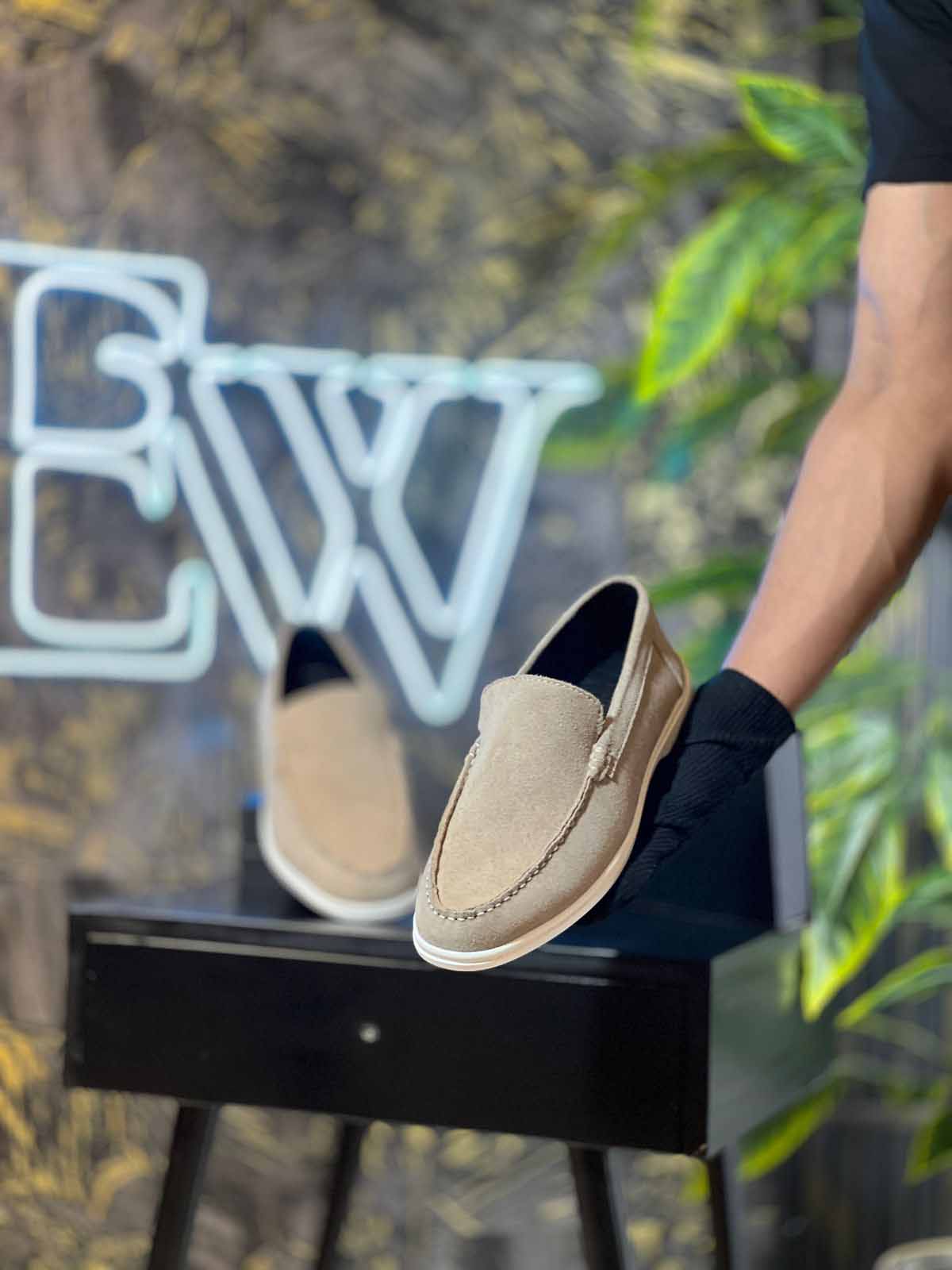 OLD MONEY SUEDE LEATHER LOAFERS SHOES - Brown Skin