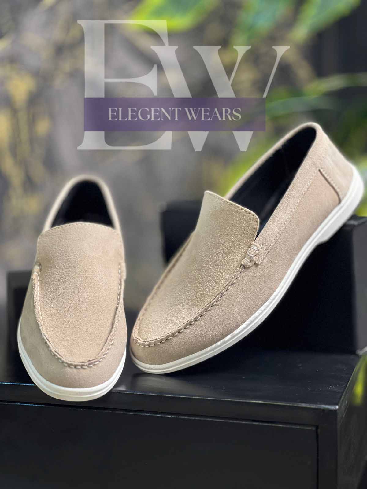 OLD MONEY SUEDE LEATHER LOAFERS SHOES - Brown Skin