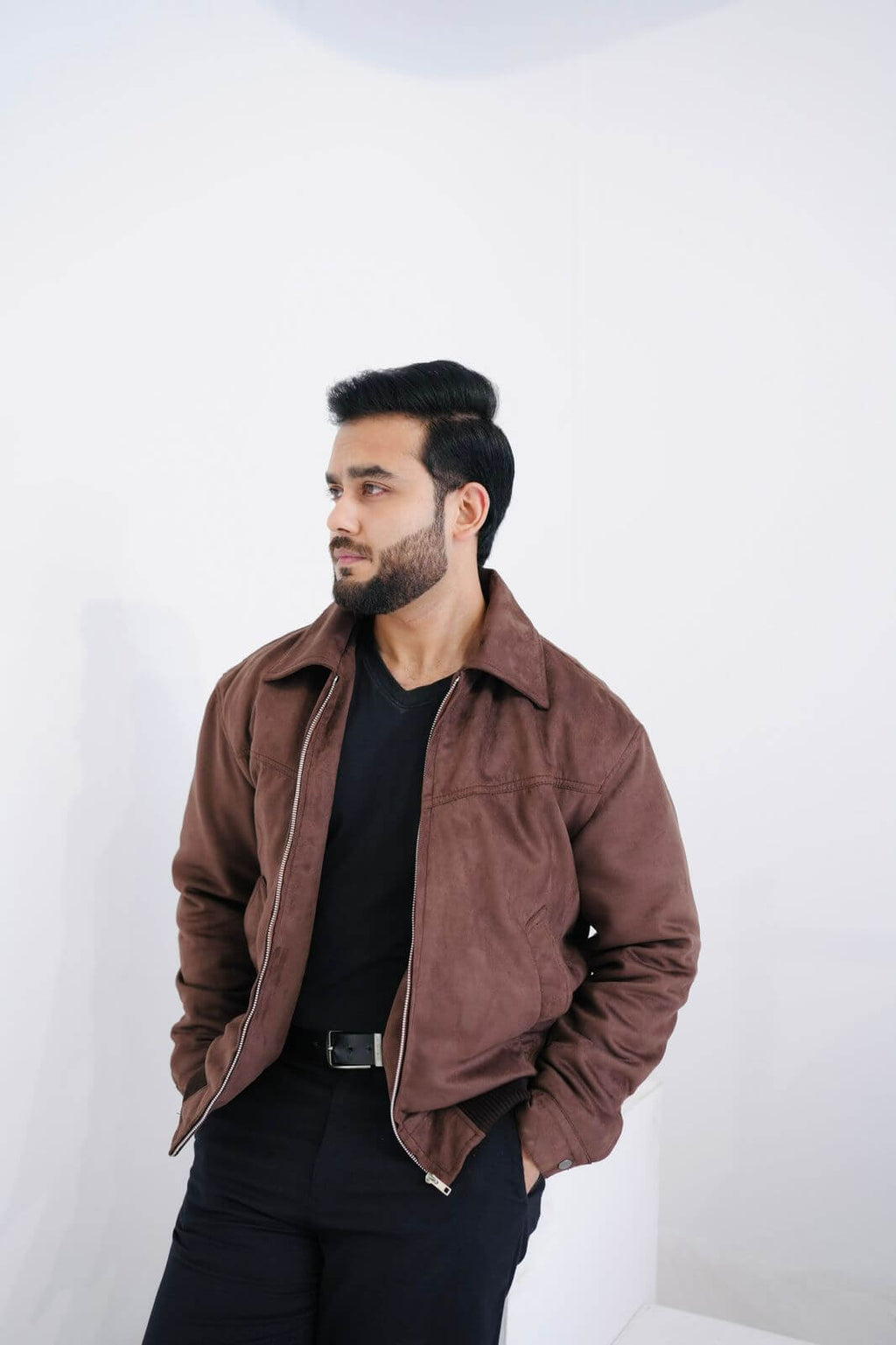 Men’s Premium Chocolate Brown Suede Jacket