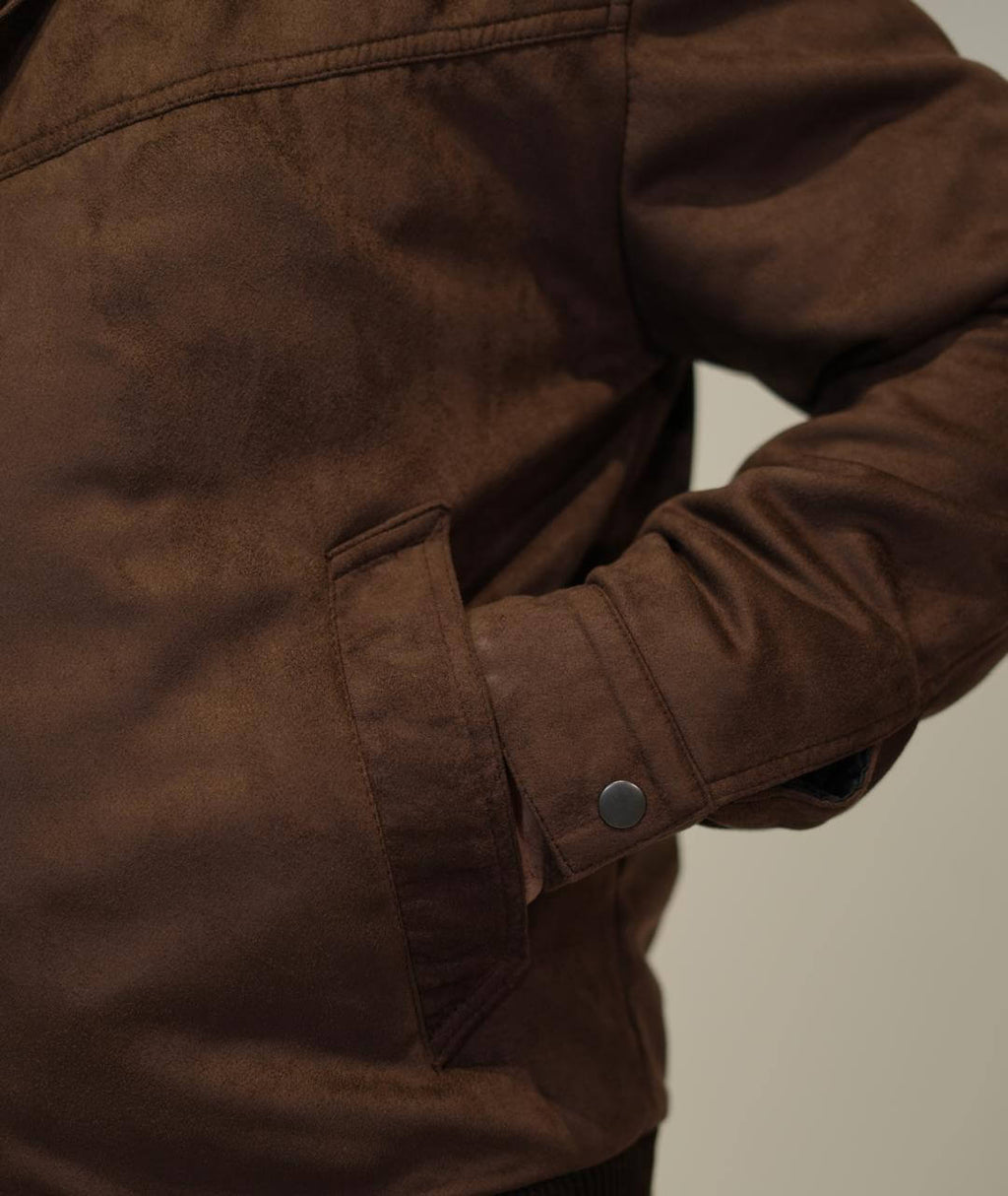 Men’s Premium Chocolate Brown Suede Jacket