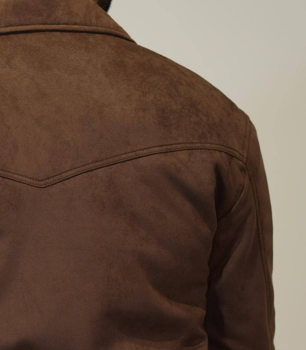 Men’s Premium Chocolate Brown Suede Jacket