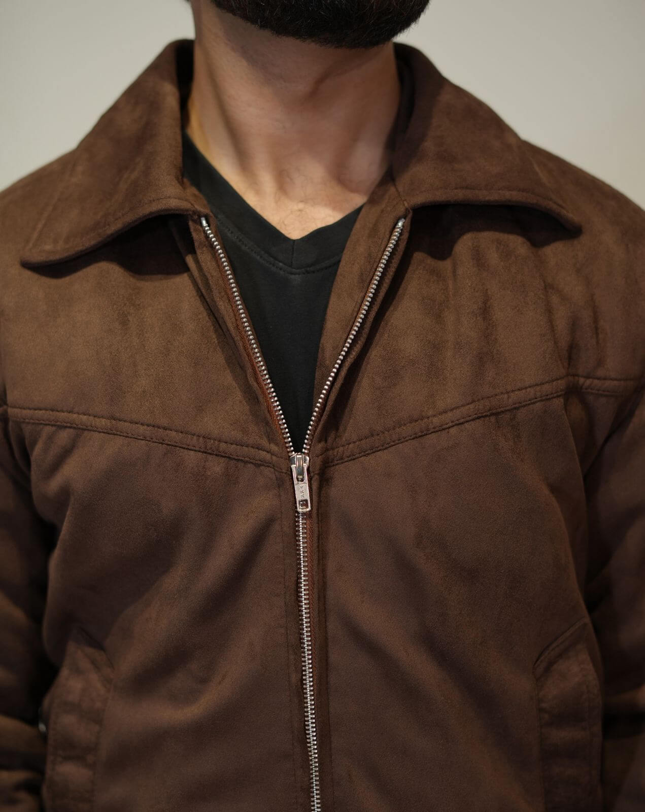 Men’s Premium Chocolate Brown Suede Jacket