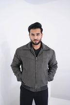 Men’s Premium Grey Suede Jacket