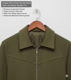 Men’s Premium Olive Green Suede Jacket