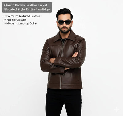 Men’s Coffee Brown Mafia Style Jacket