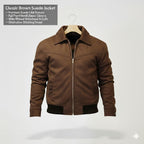Men’s Premium Chocolate Brown Suede Jacket