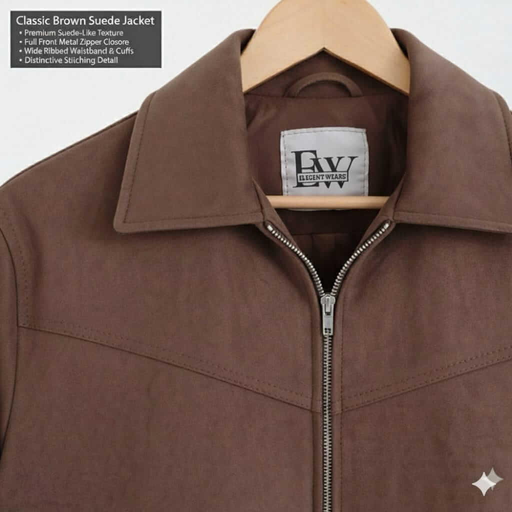 Men’s Premium Chocolate Brown Suede Jacket