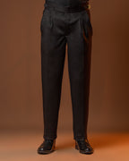 Men’s Black Bootcut Gurkha Pants – Formal Dress Trousers