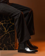 Men’s Black Bootcut Gurkha Pants – Formal Dress Trousers