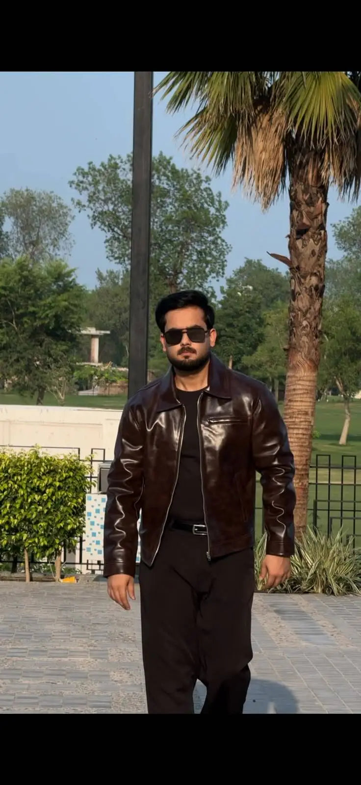Chocolate Brown Double-Tone Leather Jacket