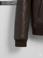 Hollywood Style Coffee Diamond-Cut Leather Jacket