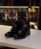 Men’s Chelsea Boots – Classic Formal 100% Genuine Black Leather Ankle Boots with Side Zipper