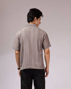 Jacquard Cuban Collar Shirt Grey