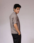 Jacquard Cuban Collar Shirt Grey