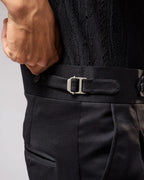 Men’s Black Bootcut Gurkha Pants – Formal Dress Trousers