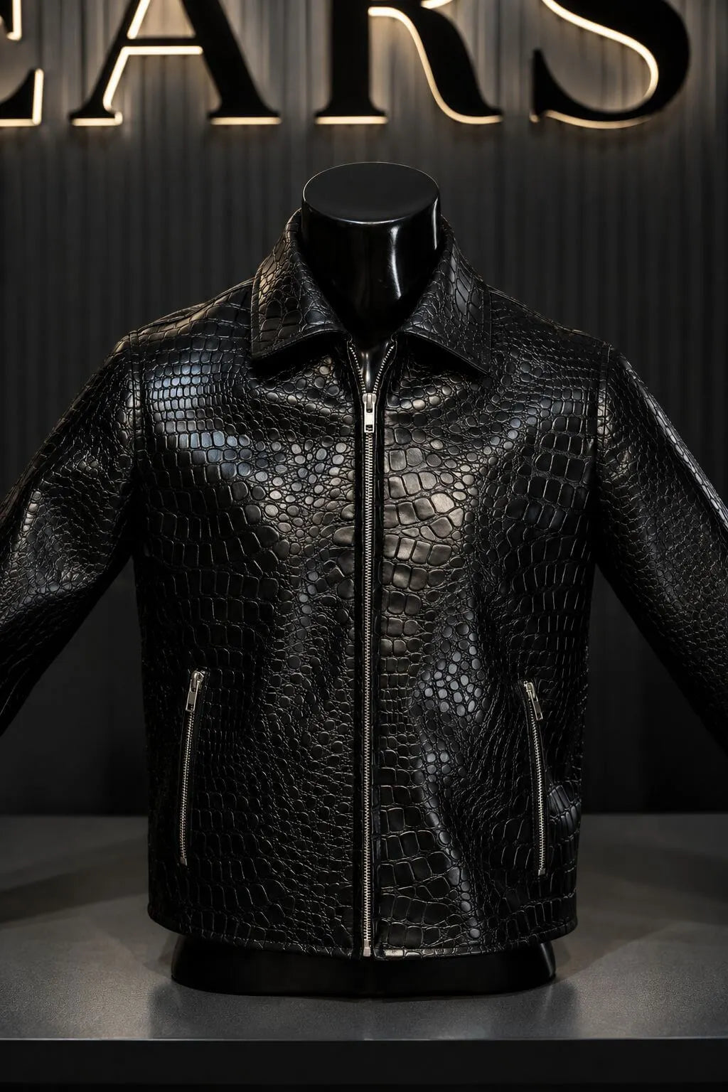 Mafia Black Crocodile Leather Jacket