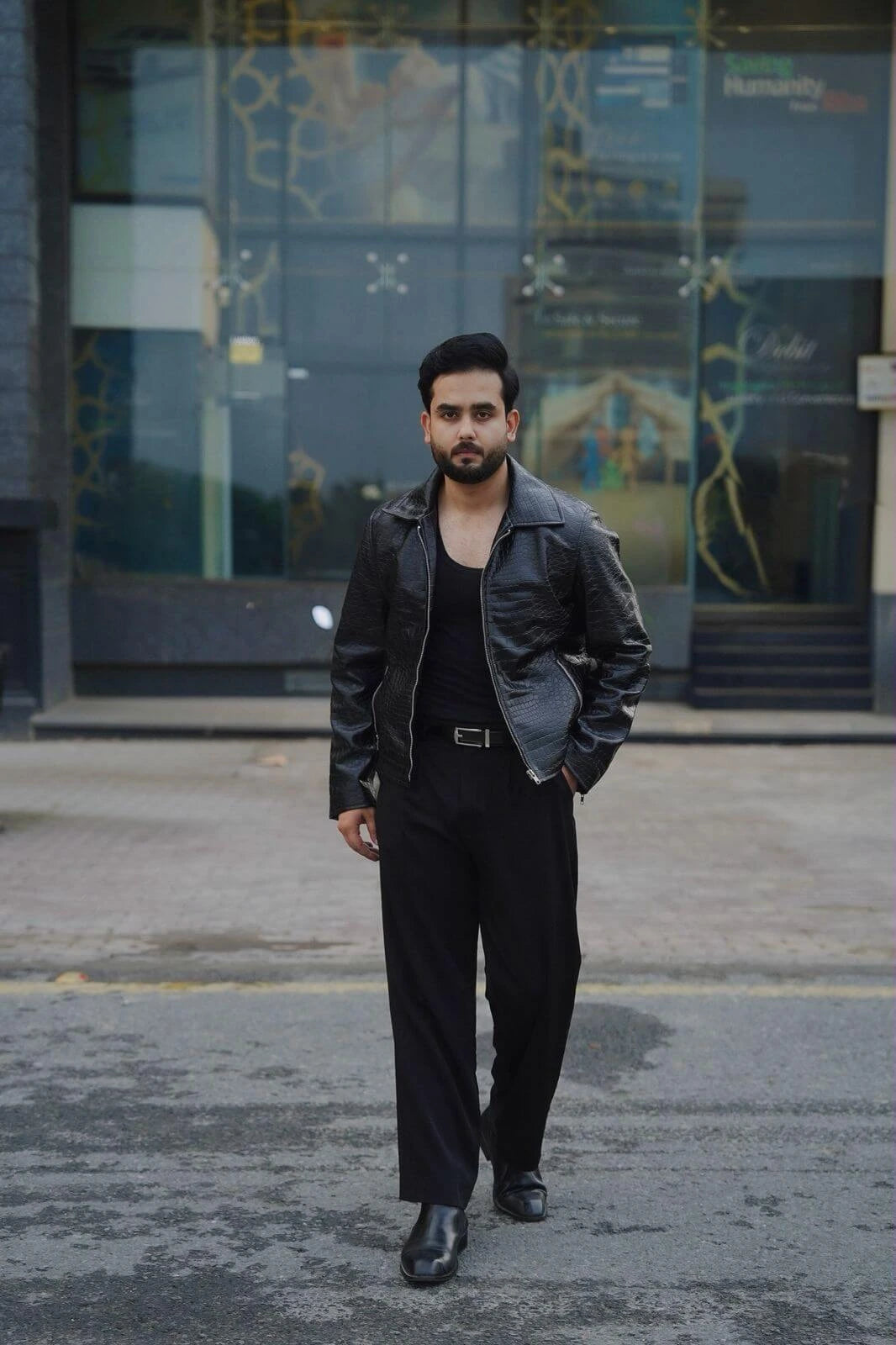 Mafia Black Crocodile Leather Jacket